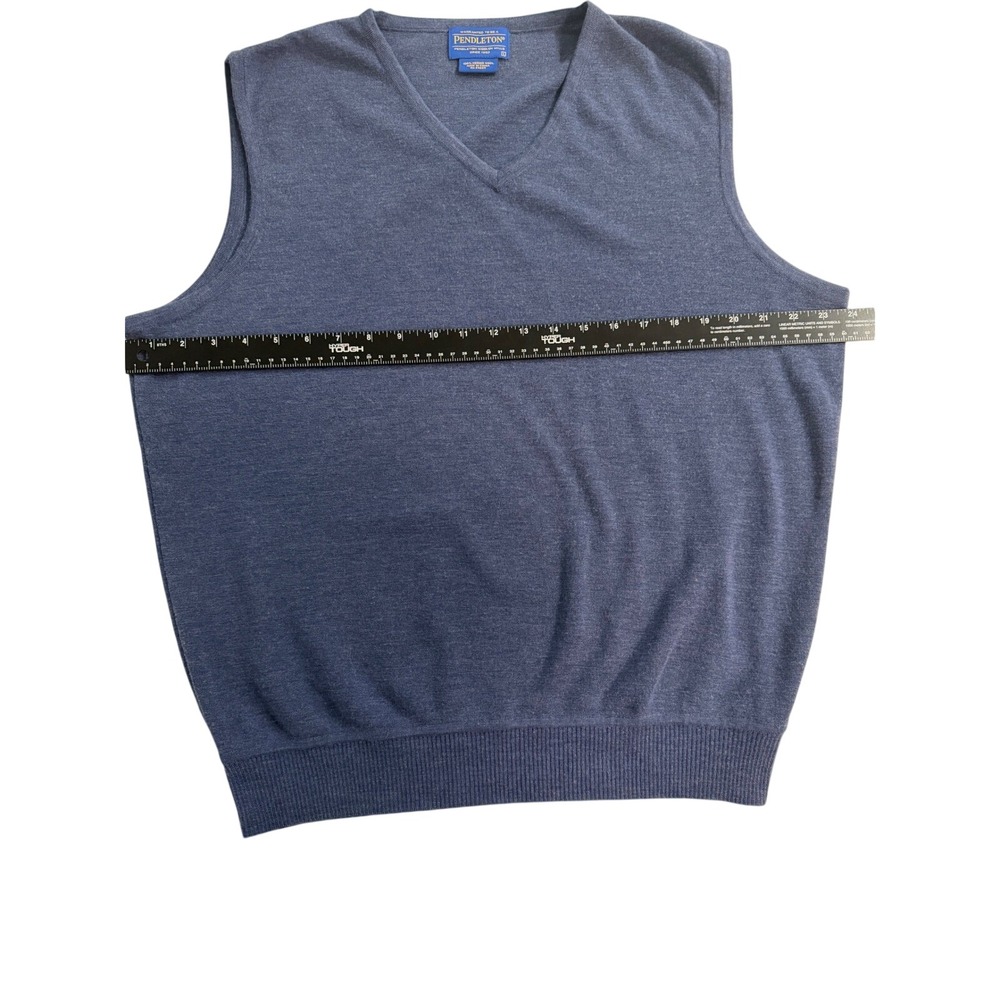 Pendleton Mens Blue 100% Merino Wool V-Neck Sweater Vest Size L RN 29685 - Picture 3 of 5